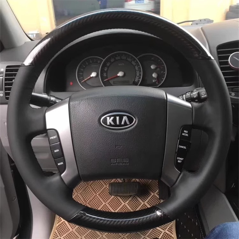 Car Steering Wheel Cover Anti Slip Breathable - Coprivolante in Vera Pelle e Fibra