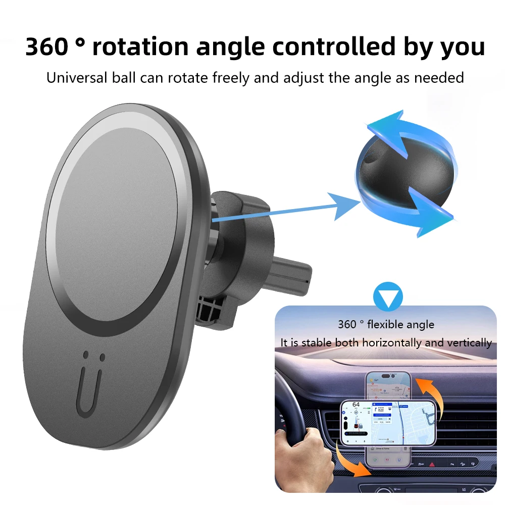 Magnetic Phone Holder For Car Vent - Mini caricabatteria da auto wireless magnetico