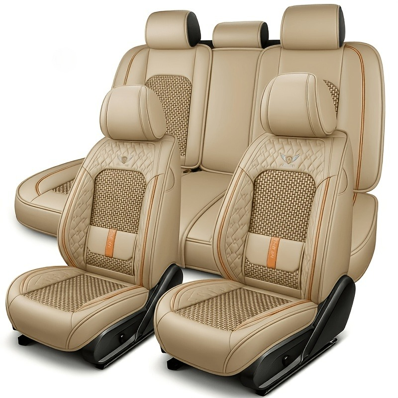Leather Car Seat Covers Full Set Universal - Per Peugeot 206, W205, Honda Jade,