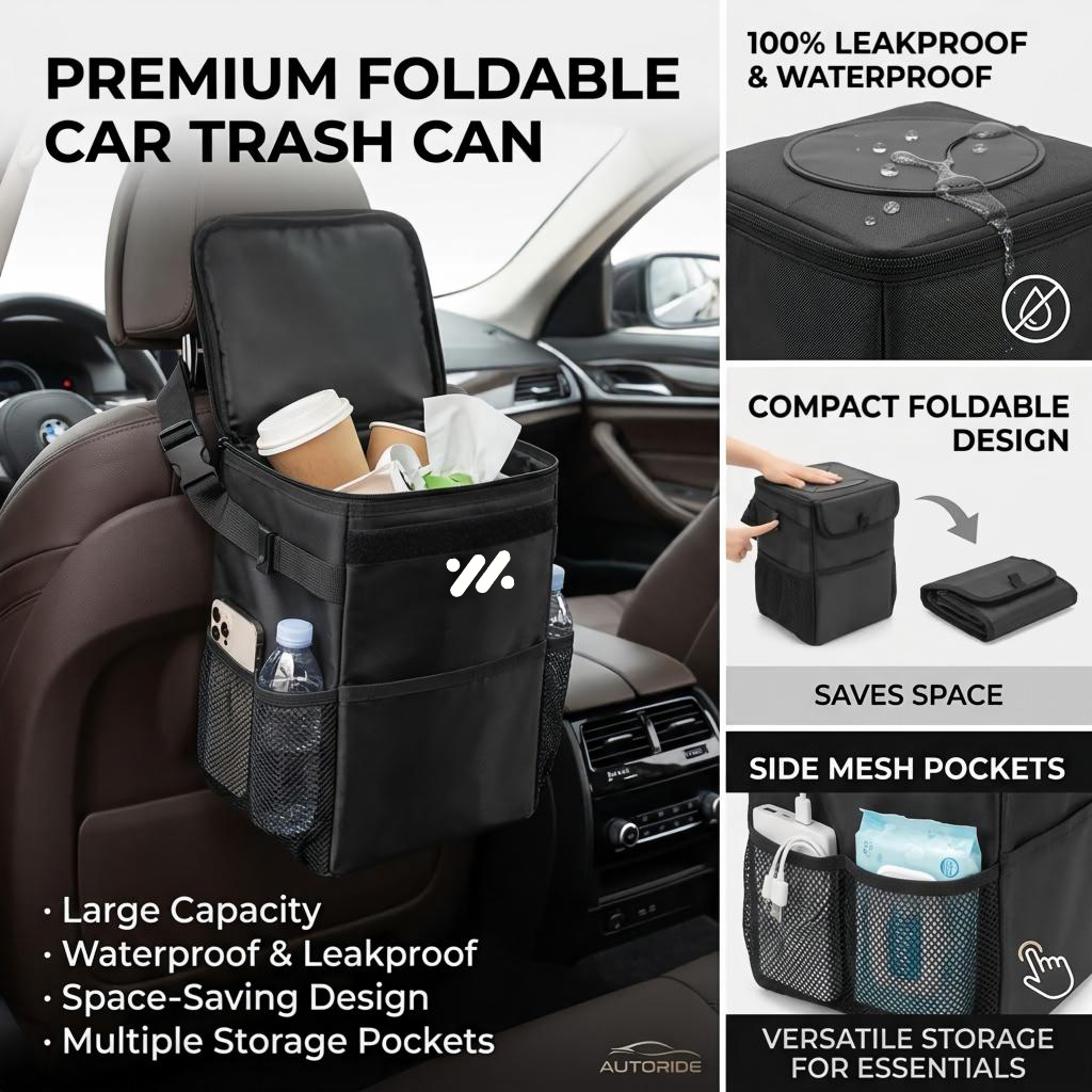 Waterproof Car Trash Can With Lid - Borsa portaoggetti impermeabile per auto, sacco
