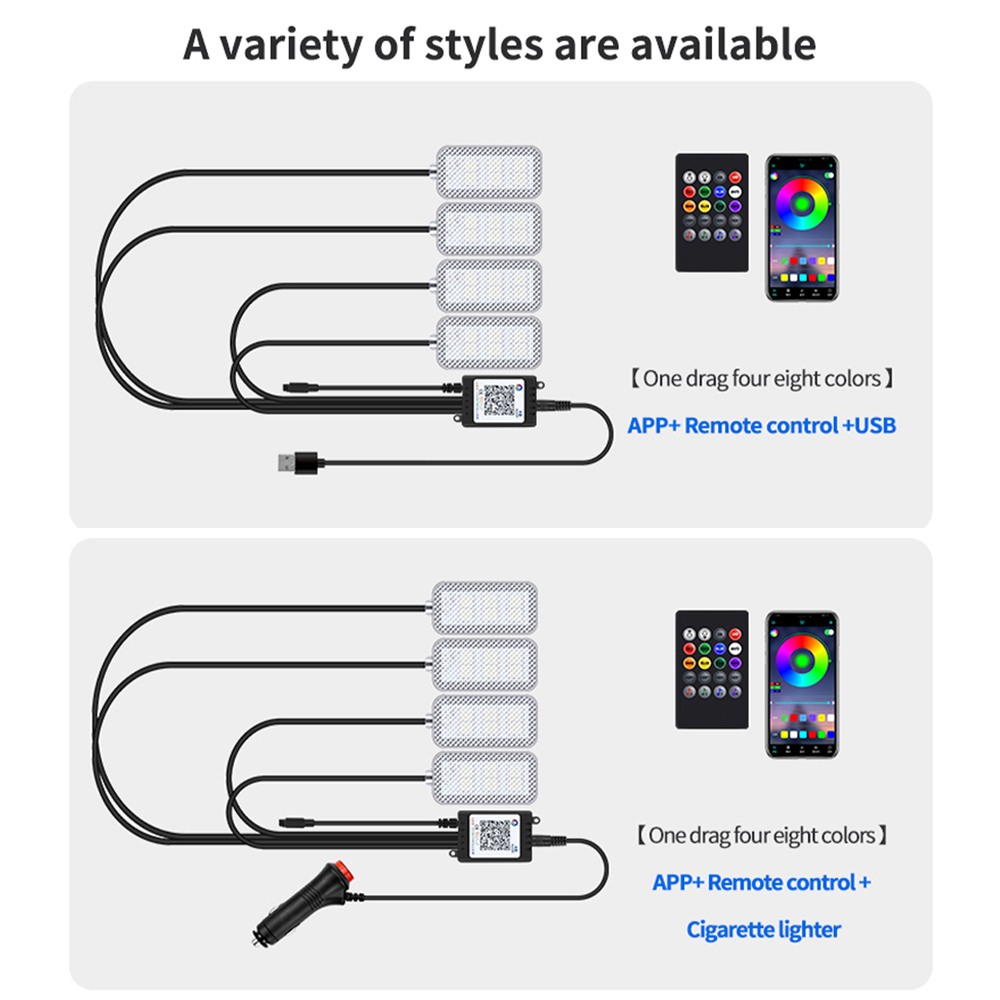 Ambiente per piedi a LED per a - Led Ambient Interior Car Lights App Control recensione e prezzo