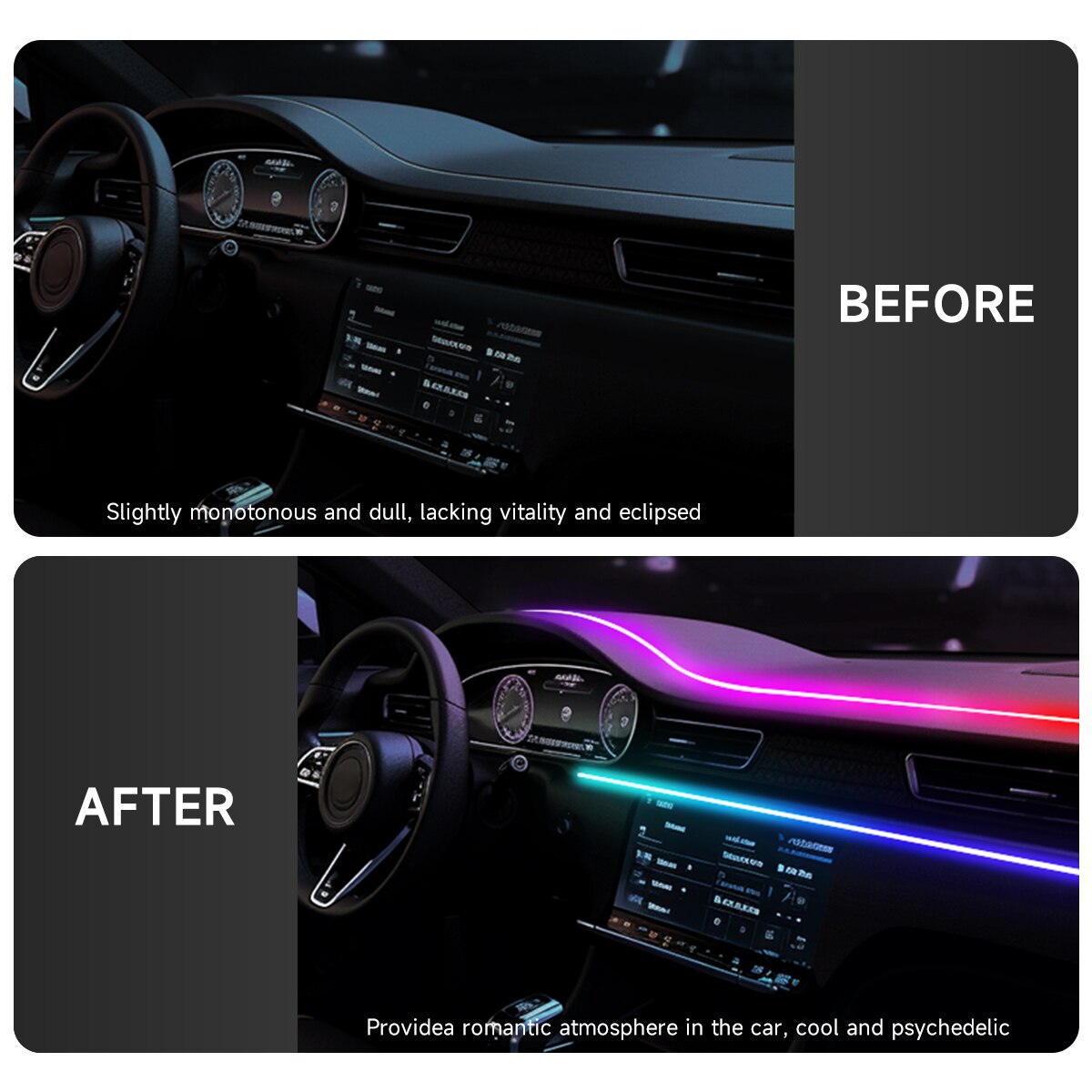 Luce ambientale a LED per auto - Led Ambient Interior Car Lights App Control recensione e prezzo