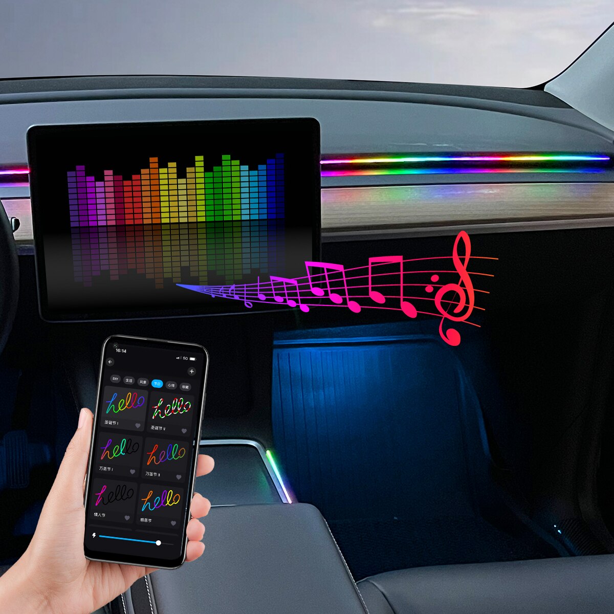 Luce ambientale a LED per auto - Led Ambient Interior Car Lights App Control recensione e prezzo