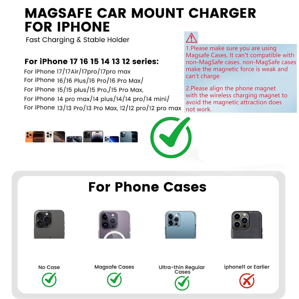 Caricabatterie Wireless Magnet - Wireless Car Charger Mount Fast Charging recensione e prezzo