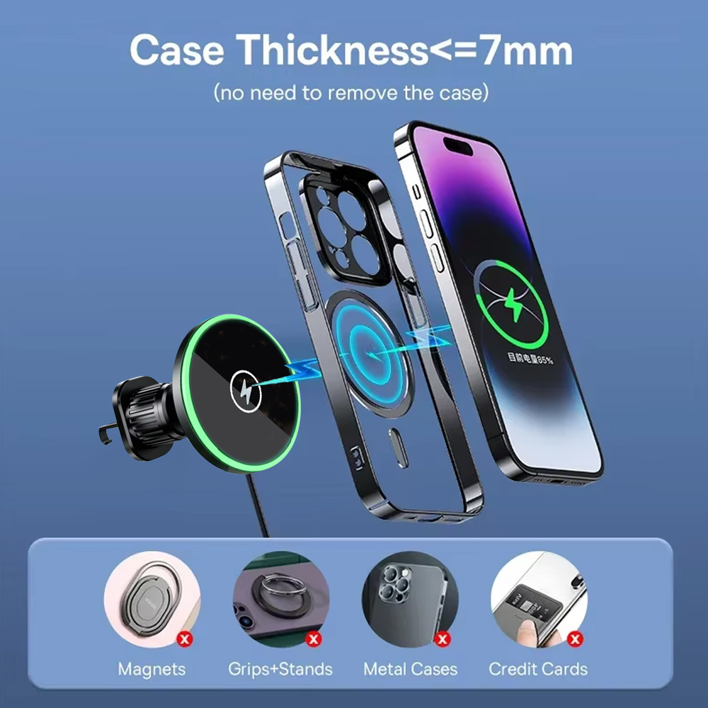 Caricabatterie Wireless Magnet - Wireless Car Charger Mount Fast Charging recensione e prezzo